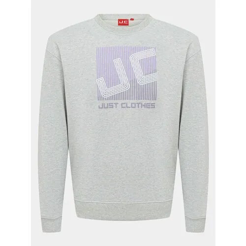 Толстовка JUST CLOTHES, размер 54, , серый