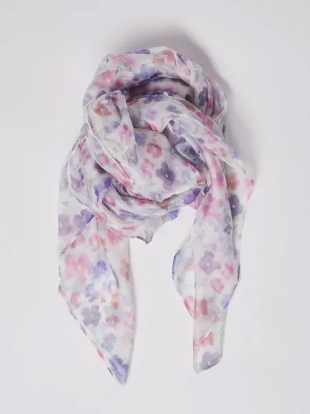 Шифоновый шарф с цветочным принтом