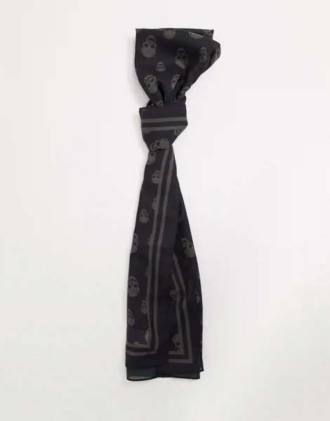 Классический шарф с черепом Bolongaro Trevor-Черный
