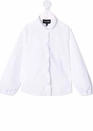 Emporio Armani Kids рубашка на пуговицах с закругленным воротником