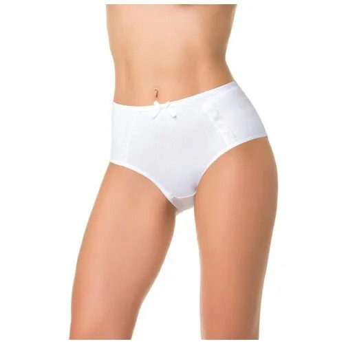 Трусы  панти Dentelle, завышенная посадка, размер 4XL/56, белый