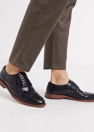 Черные броги из искусственной кожи ASOS DESIGN-Черный