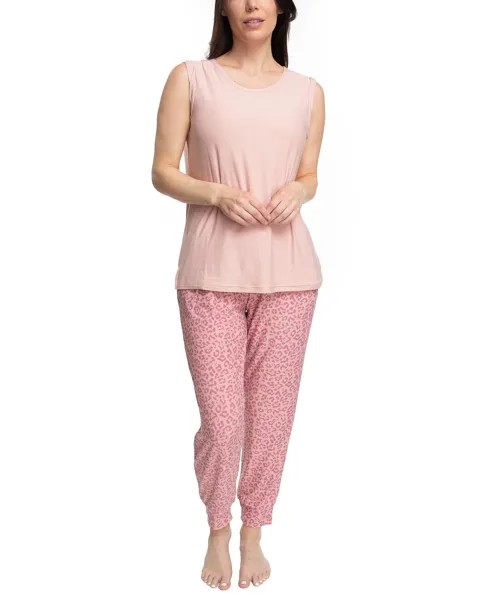 Женский комплект для сна из 2 предметов Cloud Knit и джоггеров Muk Luks, розовый