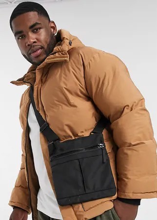 Бежевая дутая куртка в стиле oversize с карманами Sixth June-Коричневый цвет