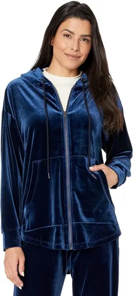 Худи Liverpool Los Angeles Relaxed Fit Stretch Velvet Hoodie w/ Kangaroo Pocket, цвет Midnight Blue