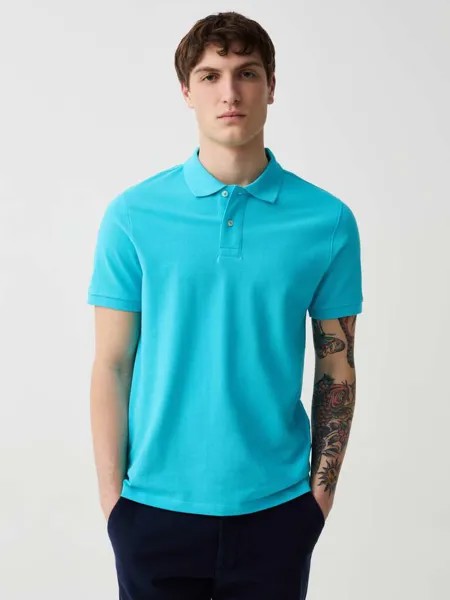 Рубашка-Поло из пике из органического хлопка Ovs, цвет turquoise blue