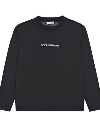 Черная толстовка с вышитым логотипом Dolce&Gabbana