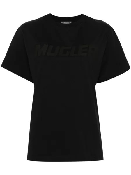 Mugler футболка с логотипом, черный