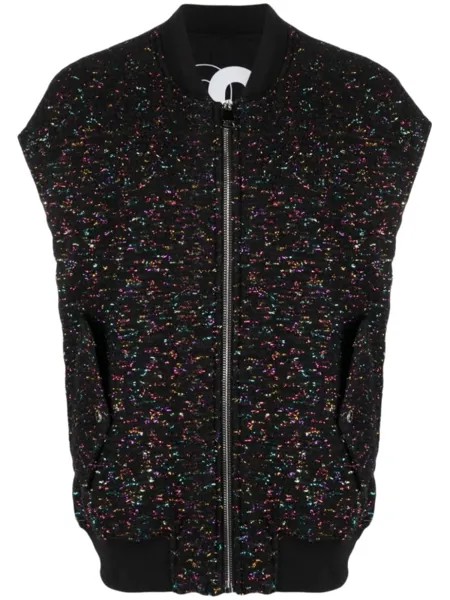 Khrisjoy zip-up tweed waistcoat, черный