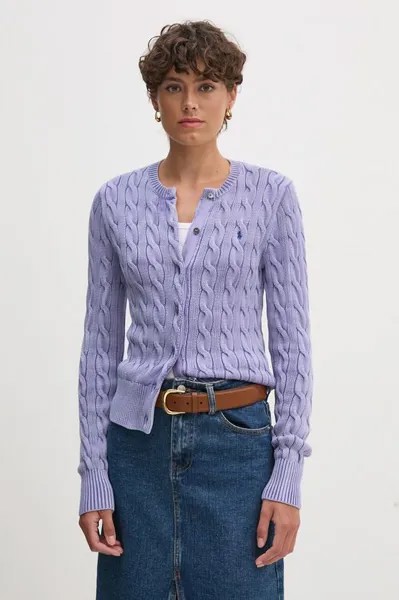 Хлопковый кардиган Polo Ralph Lauren, фиолетовый