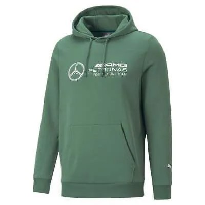 Puma Mapf1 Ess Fleece Logo Pullover Hoodie Мужская зеленая повседневная спортивная верхняя одежда