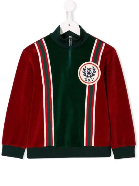 Gucci Kids толстовка на молнии с нашивкой-логотипом