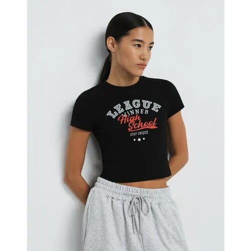 Футболка Gloria Jeans, размер S (40-42), чёрный