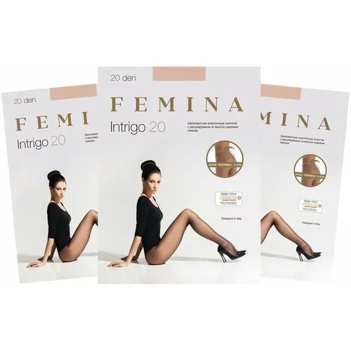 Женские колготки Femina, Intrigo 20 den набор 3 шт., телесный, размер 3