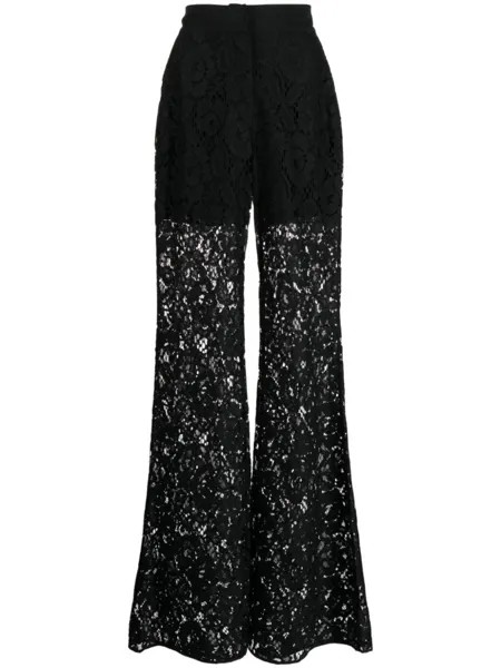 Расклешенные кружевные брюки Elie Saab, черный