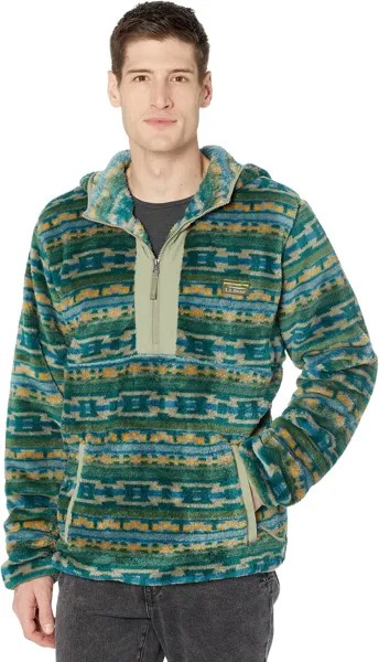 Куртка Hi-Pile Fleece Hooded Pullover Print Regular L.L.Bean, цвет Rain Forest Geo
