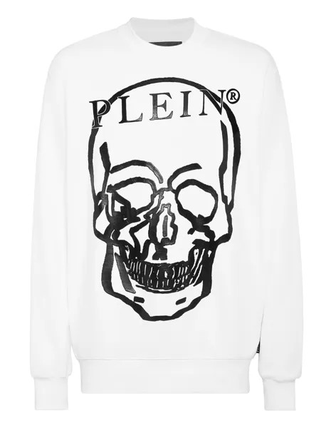 Толстовка LS Skull and Plein Philipp Plein, цвет White / Black