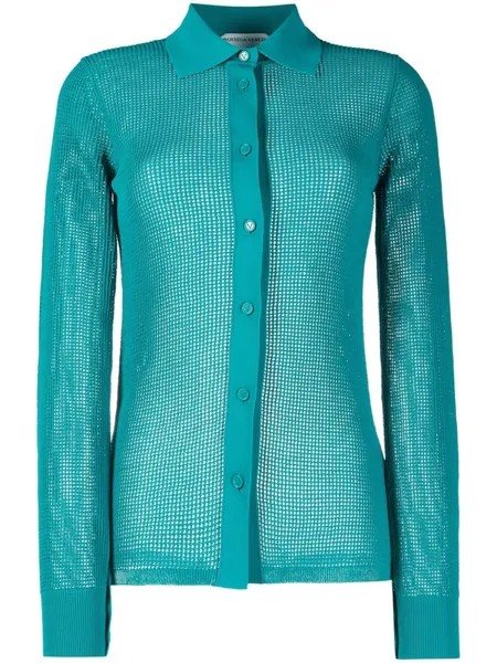 Bottega Veneta рубашка с кристаллами, синий