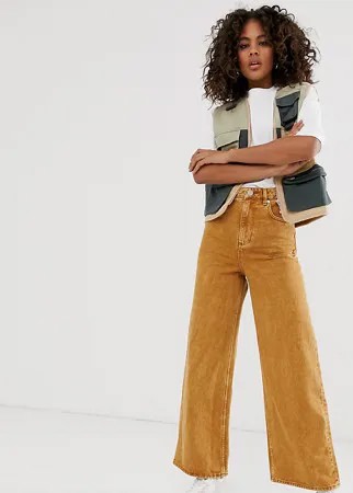 Премиум-джинсы горчичного цвета с широкими штанинами ASOS DESIGN Tall-Желтый