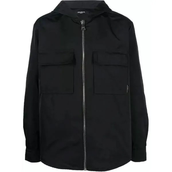 Куртка cargo hooded lightweight jacket Balmain, черный
