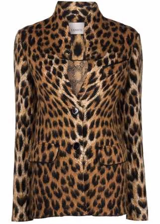 Laneus пальто с леопардовым принтом