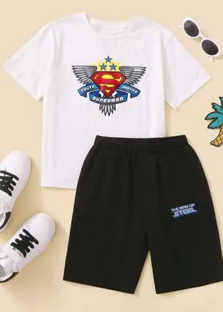 X SUPERMAN CORE топ с графическим принтом и джинсы для мальчиков