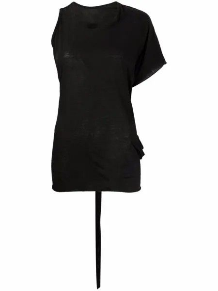 Rick Owens DRKSHDW топ Dafne на одно плечо, черный