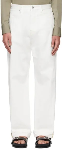 Белые скрученные джинсы Jil Sander