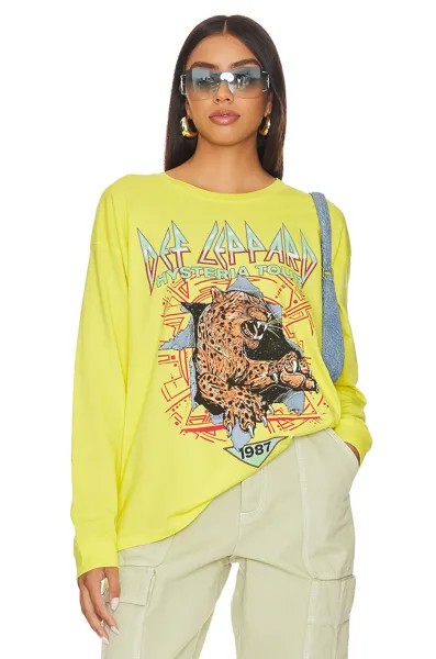 Футболка DAYDREAMER Def Leppard Animal Long Sleeve Merch, цвет Lemon Tonic