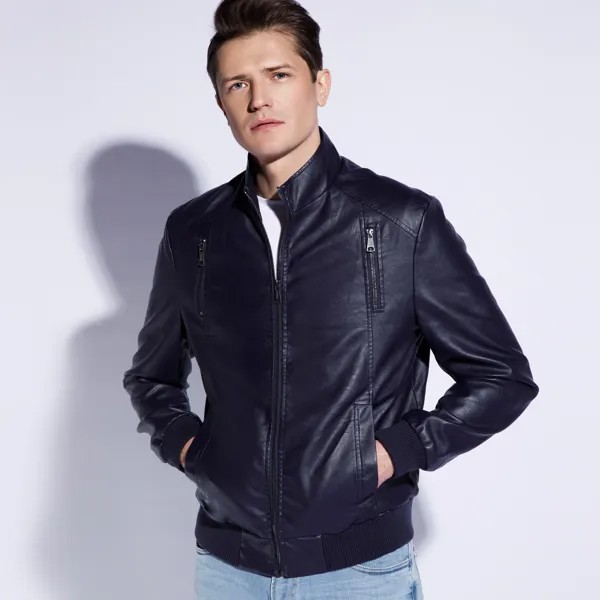 Кожаная куртка Wittchen Stylish eco leather jacket, man, темно синий