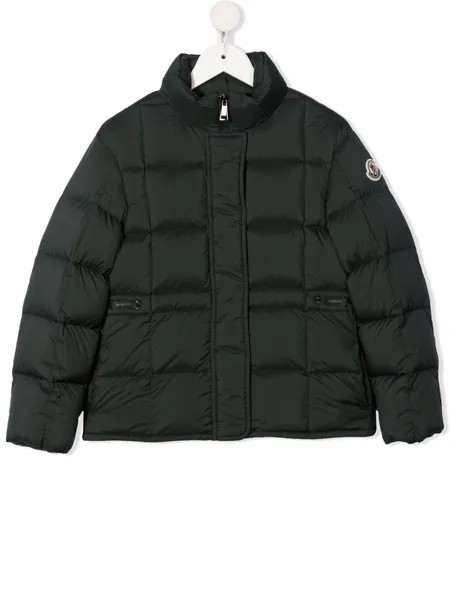 Moncler Enfant пуховик с нашивкой-логотипом