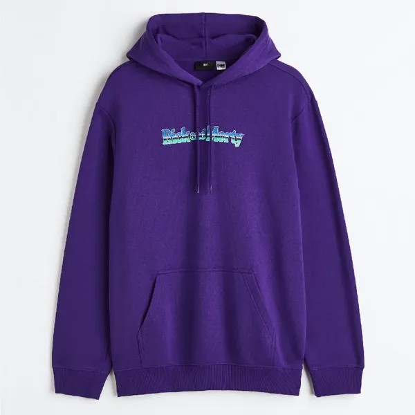 Толстовка H&M Regular Fit Rick and Morty, фиолетовый
