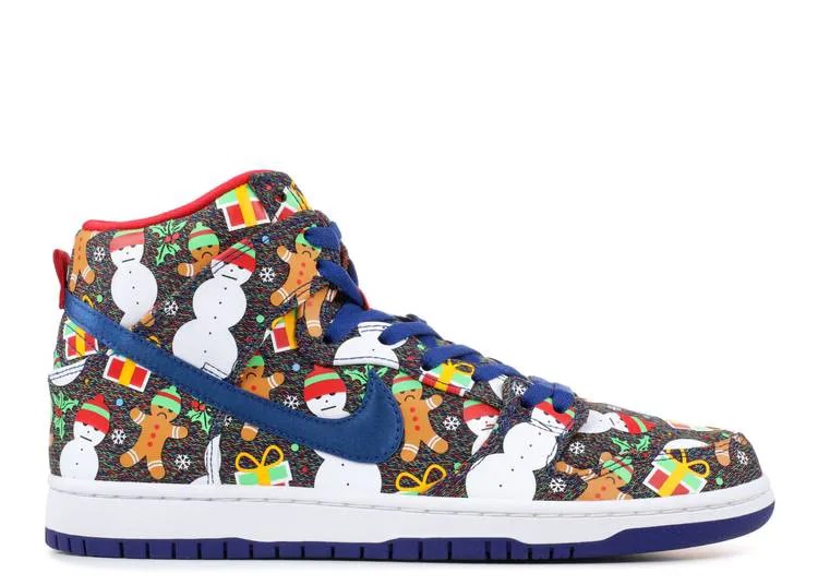 Кроссовки Nike CONCEPTS X SB DUNK PRO HIGH 'UGLY CHRISTMAS SWEATER' 2017, синий