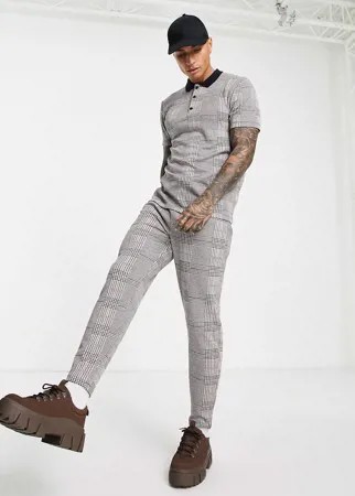 Строгие суженные книзу джоггеры в клетку (от комплекта) ASOS DESIGN-Разноцветный