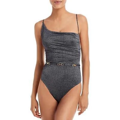 Revel Rey Womens Dupont Black Metallic Pool One-Piece Swimsuit M BHFO 7037