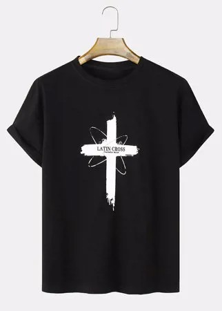 Мужская футболка с коротким рукавом и надписью Graffiti Cross Print