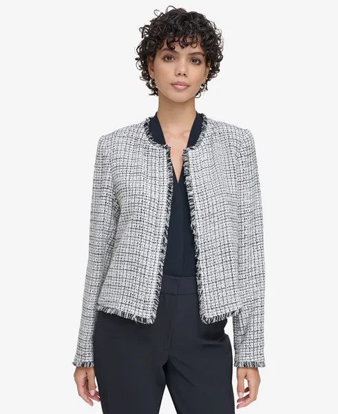 Женский твидовый пиджак с открытым передом Calvin Klein, мультиколор