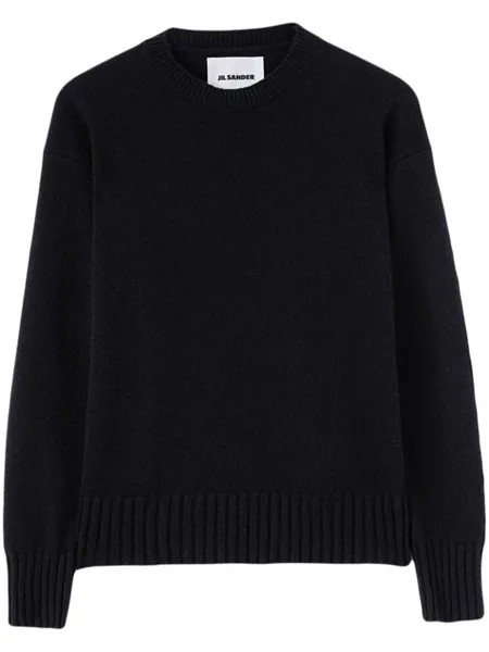 Jil Sander кашемировый джемпер с круглым вырезом, черный