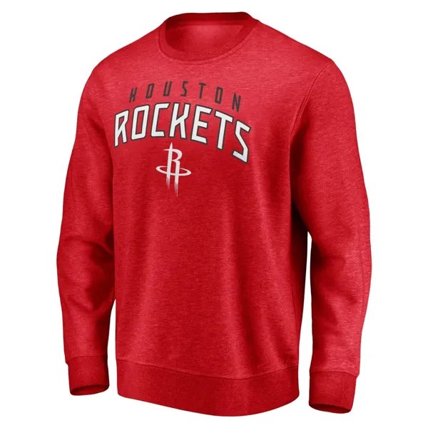 Мужской красный пуловер с логотипом Houston Rockets Game Time Arch Fanatics