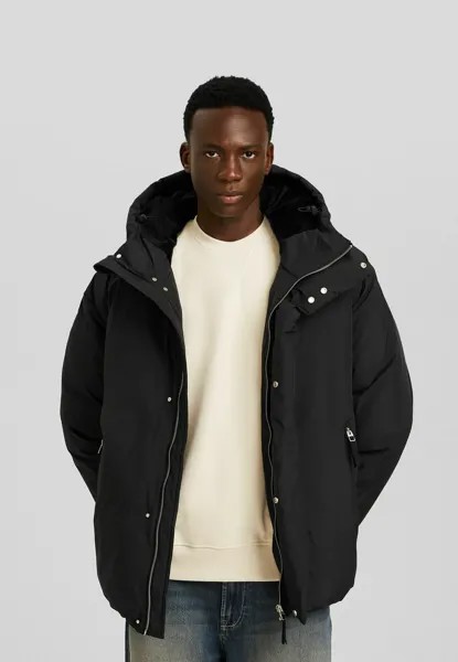 Зимняя куртка Bershka, цвет black