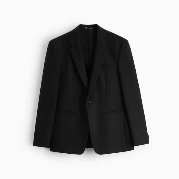 Пиджак Zara Textured Suit, черный