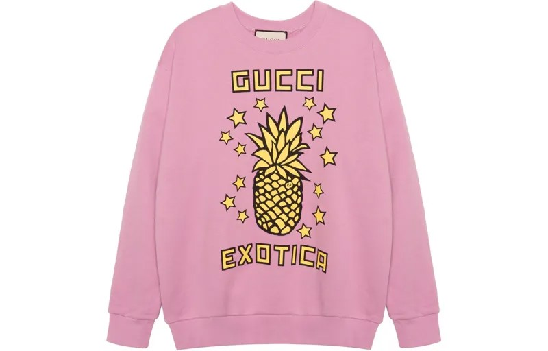 Свитшот женский Gucci Exotica Pineapple-print, розовый