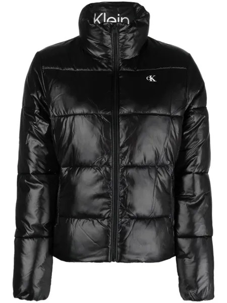 Calvin Klein Jeans глянцевый пуховик, черный
