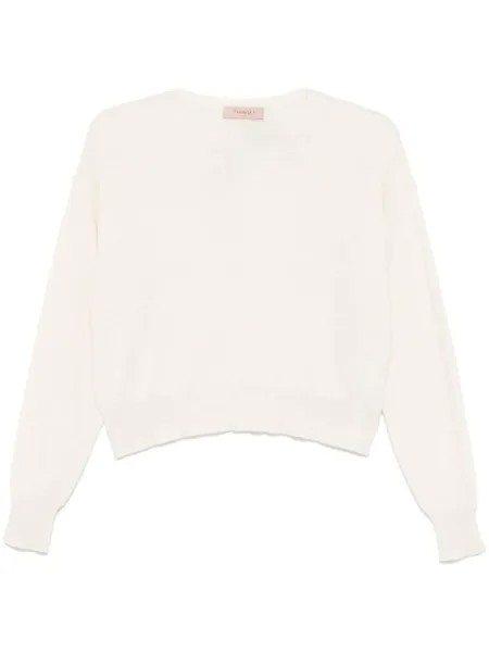 TWINSET кашемировый свитер с круглым вырезом, нейтральный цвет