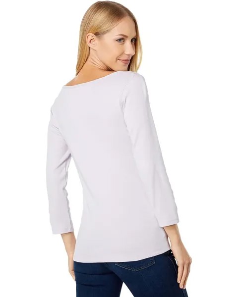 Топ Lilla P 1x1 Rib 3/4 Sleeve Boatneck Top, цвет Lily