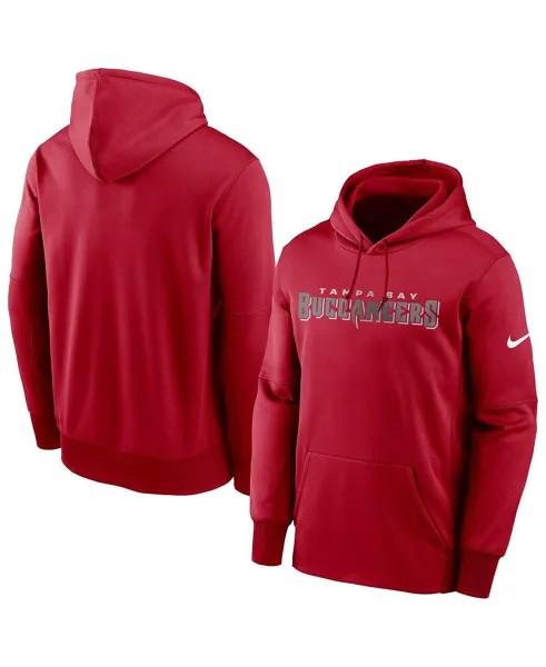 Мужская красная толстовка с капюшоном tampa bay buccaneers fan gear wordmark performance Nike, красный