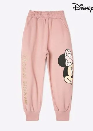 Розовые спортивные брюки с принтом Disney для девочки Gloria Jeans