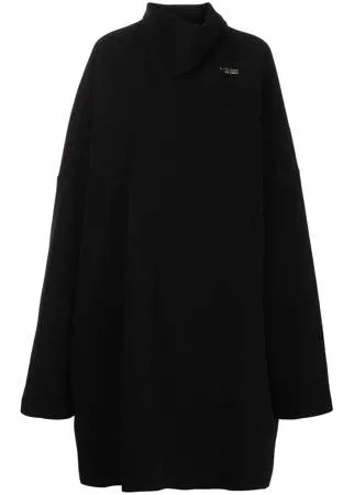 Raf Simons платье с длинными рукавами и вышитым логотипом