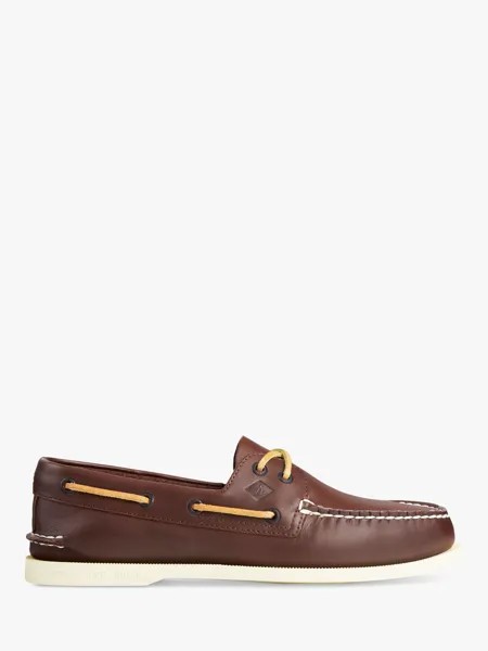 Оригинальные кожаные топсайдеры Sperry, коричневые
