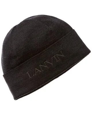 Женская шерстяная шапка с вышивкой логотипа Lanvin, серая
